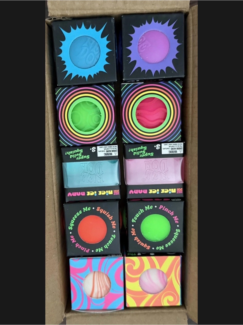🔥 RARE Schylling Teenie NeeDoh Lot 10 Glow Ripple Swirl Groovy Glob Mini